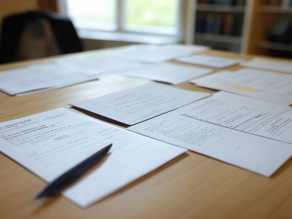 Dokumenty samochodowe na stole